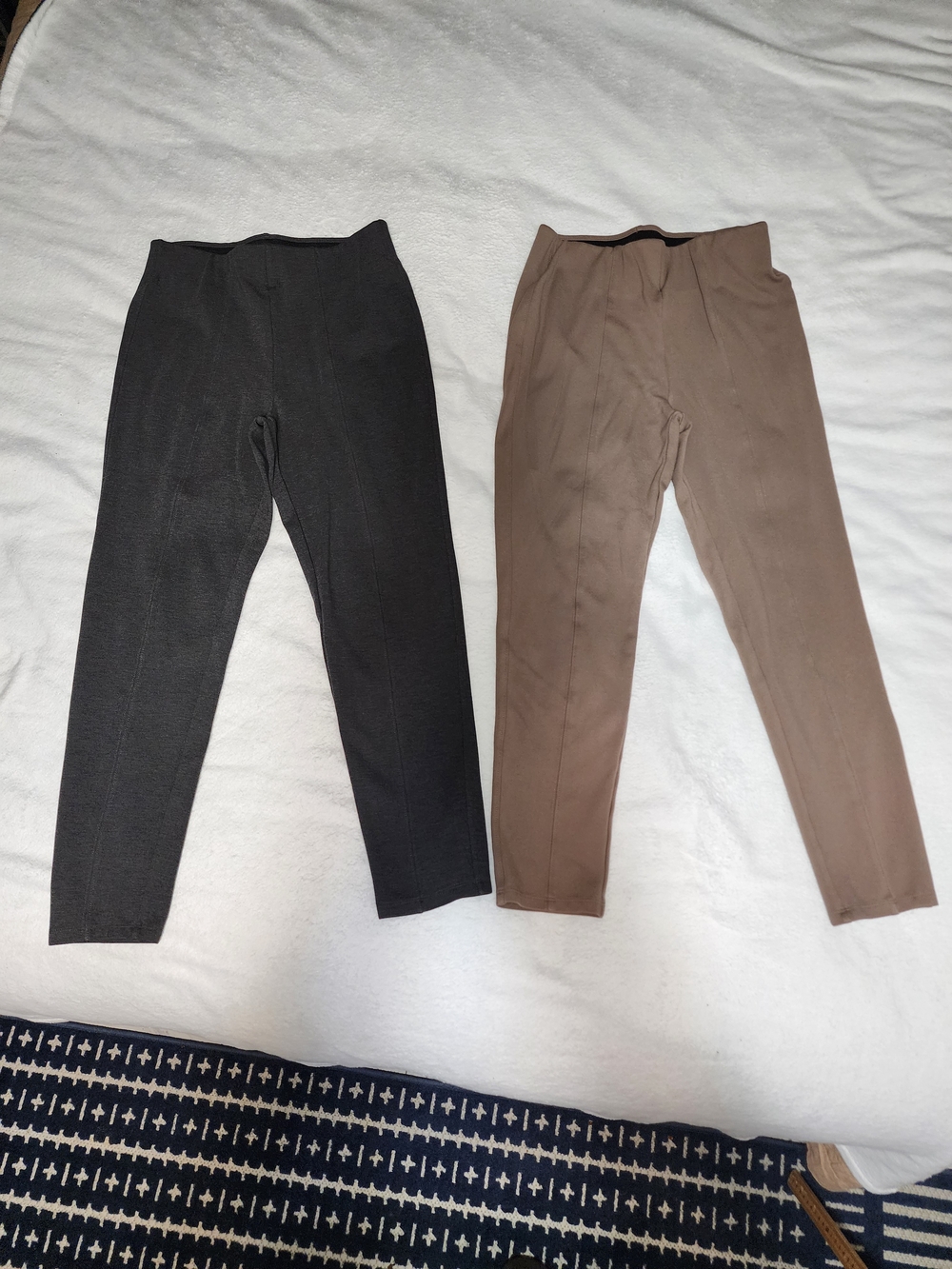 Old Navy Dark Gray and Taupe Stretch Pull-On Ankle Pants Duo